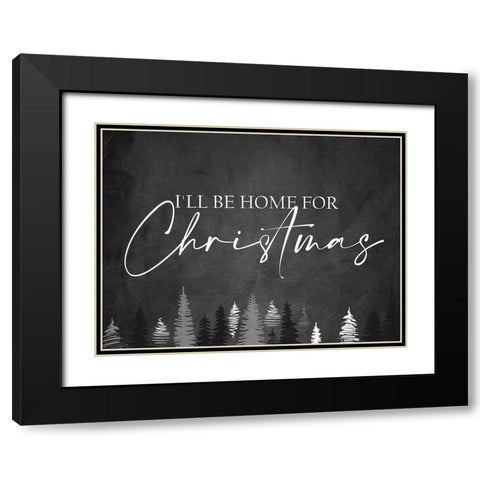 Home for Christmas Black Modern Wood Framed Art Print with Double Matting by Allen, Kimberly