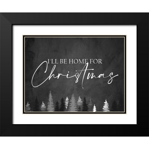 Home for Christmas Black Modern Wood Framed Art Print with Double Matting by Allen, Kimberly
