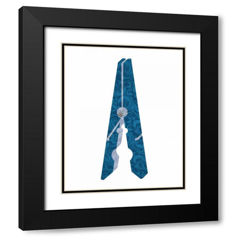 Clothespin 1 Black Modern Wood Framed Art Print with Double Matting by Allen, Kimberly