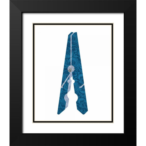 Clothespin 1 Black Modern Wood Framed Art Print with Double Matting by Allen, Kimberly