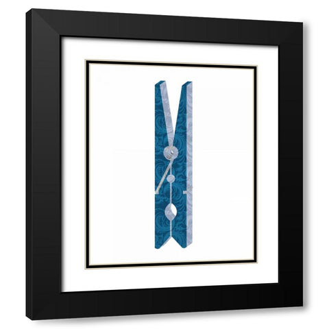 Clothespin 3 Black Modern Wood Framed Art Print with Double Matting by Allen, Kimberly
