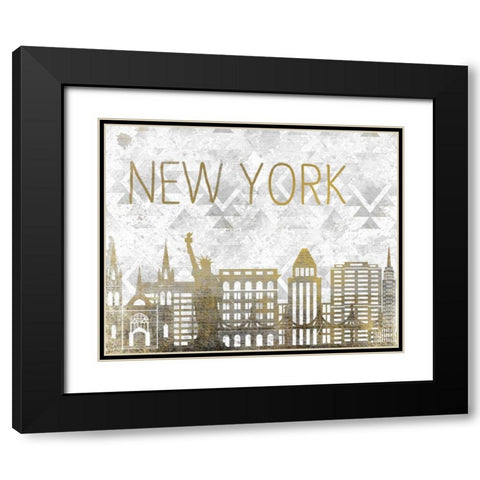 New York State Black Modern Wood Framed Art Print with Double Matting by Allen, Kimberly