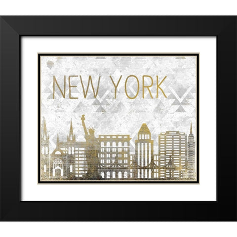 New York State Black Modern Wood Framed Art Print with Double Matting by Allen, Kimberly