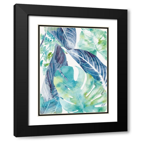 Palms Watercolor 1 Black Modern Wood Framed Art Print with Double Matting by Allen, Kimberly