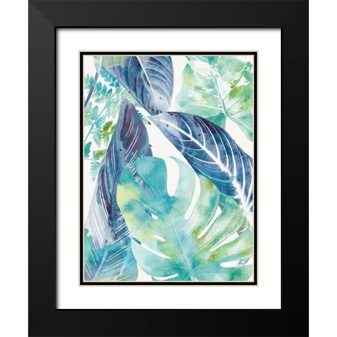 Palms Watercolor 1 Black Modern Wood Framed Art Print with Double Matting by Allen, Kimberly