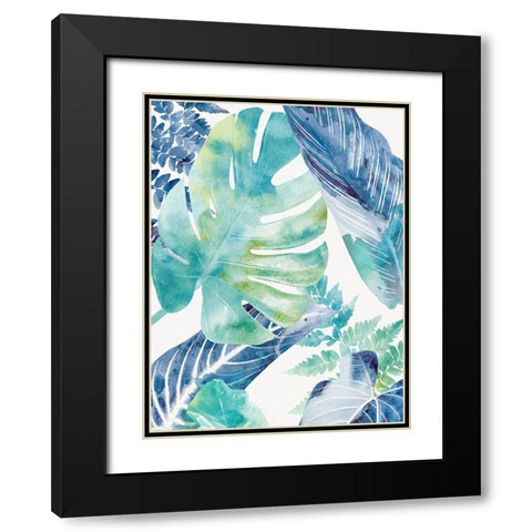 Palms Watercolor 2 Black Modern Wood Framed Art Print with Double Matting by Allen, Kimberly