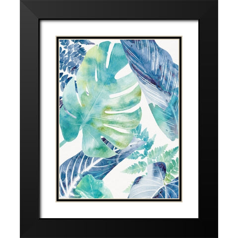 Palms Watercolor 2 Black Modern Wood Framed Art Print with Double Matting by Allen, Kimberly