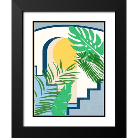 Beach House Black Modern Wood Framed Art Print with Double Matting by Allen, Kimberly