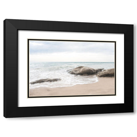 Shoreline Black Modern Wood Framed Art Print with Double Matting by Allen, Kimberly