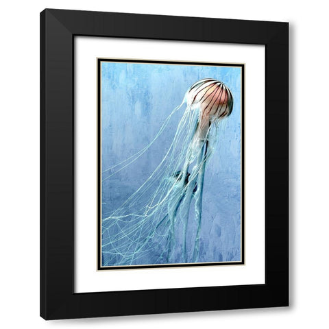 Jelly Swim Black Modern Wood Framed Art Print with Double Matting by Allen, Kimberly