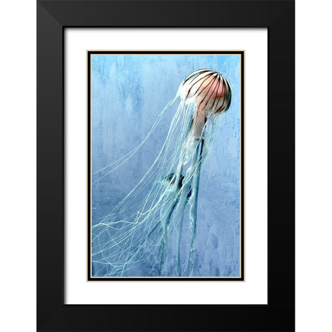 Jelly Swim Black Modern Wood Framed Art Print with Double Matting by Allen, Kimberly