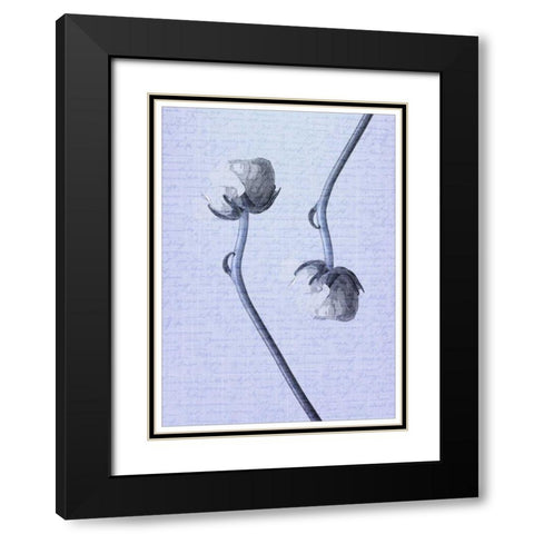 Denim Floral 3 Black Modern Wood Framed Art Print with Double Matting by Allen, Kimberly