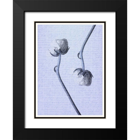 Denim Floral 3 Black Modern Wood Framed Art Print with Double Matting by Allen, Kimberly