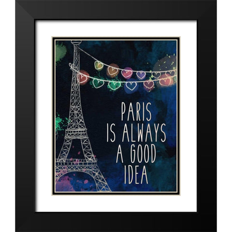 Paris is Always Black Modern Wood Framed Art Print with Double Matting by Allen, Kimberly