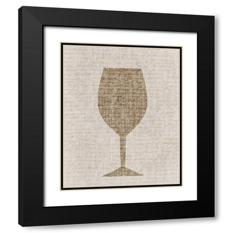Linen Wine 1 Black Modern Wood Framed Art Print with Double Matting by Allen, Kimberly