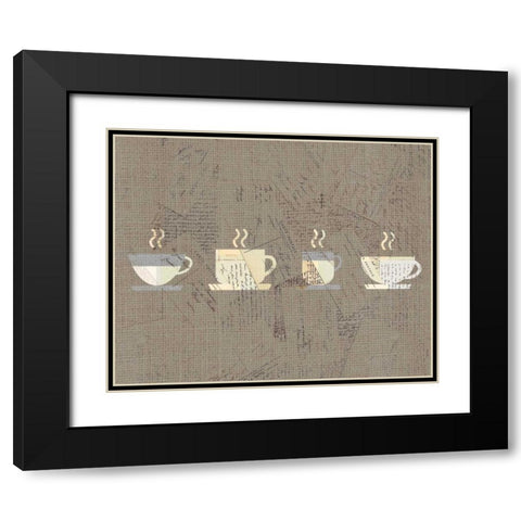 Postcard Coffee 2 Black Modern Wood Framed Art Print with Double Matting by Allen, Kimberly