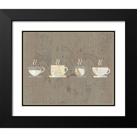 Postcard Coffee 2 Black Modern Wood Framed Art Print with Double Matting by Allen, Kimberly