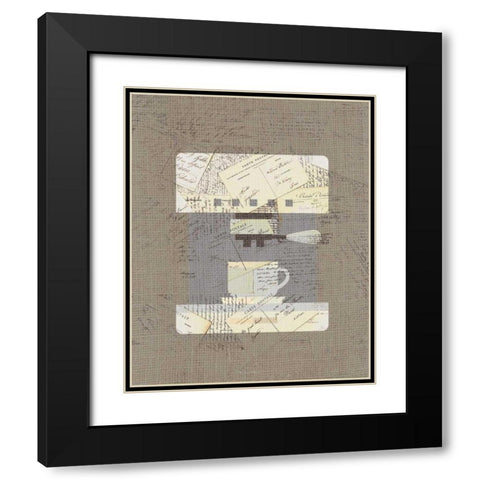 Postcard Coffee 3 Black Modern Wood Framed Art Print with Double Matting by Allen, Kimberly