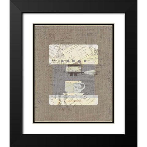 Postcard Coffee 3 Black Modern Wood Framed Art Print with Double Matting by Allen, Kimberly