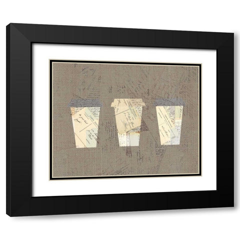 Postcard Coffee 4 Black Modern Wood Framed Art Print with Double Matting by Allen, Kimberly