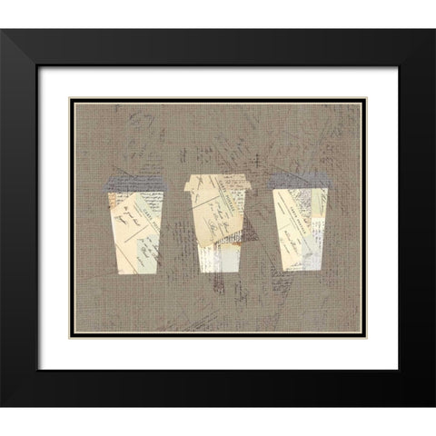 Postcard Coffee 4 Black Modern Wood Framed Art Print with Double Matting by Allen, Kimberly
