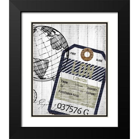Lets Travel 2 Black Modern Wood Framed Art Print with Double Matting by Allen, Kimberly
