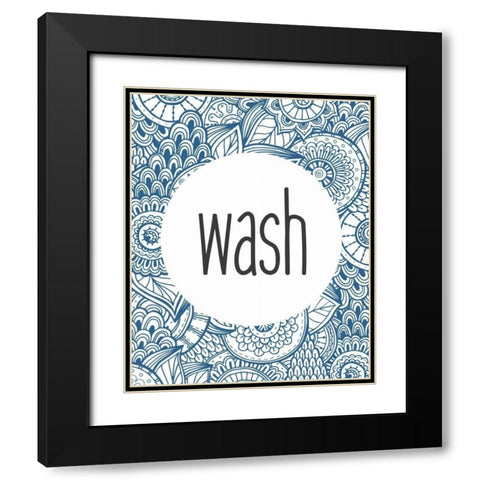 Wash 1 Black Modern Wood Framed Art Print with Double Matting by Allen, Kimberly