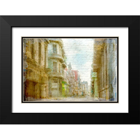 Havana Streets Black Modern Wood Framed Art Print with Double Matting by Allen, Kimberly