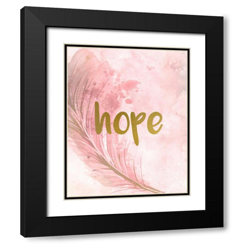 Pink Feathered 2 Black Modern Wood Framed Art Print with Double Matting by Allen, Kimberly