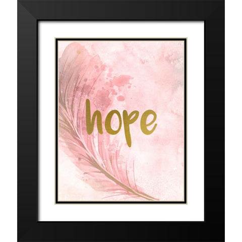 Pink Feathered 2 Black Modern Wood Framed Art Print with Double Matting by Allen, Kimberly