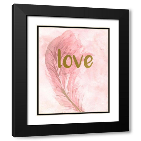 Pink Feathered 3 Black Modern Wood Framed Art Print with Double Matting by Allen, Kimberly