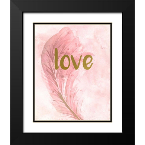 Pink Feathered 3 Black Modern Wood Framed Art Print with Double Matting by Allen, Kimberly