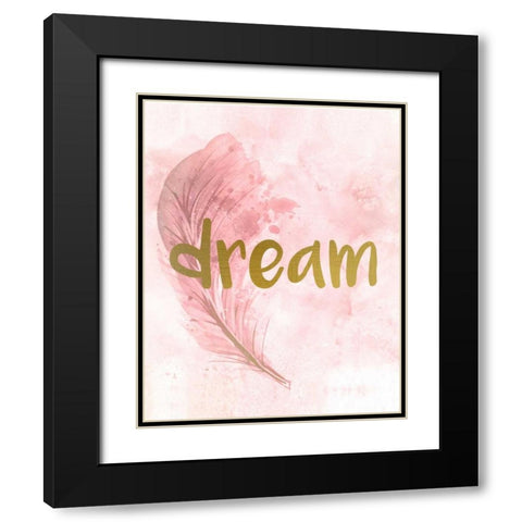 Pink Feathered 4 Black Modern Wood Framed Art Print with Double Matting by Allen, Kimberly