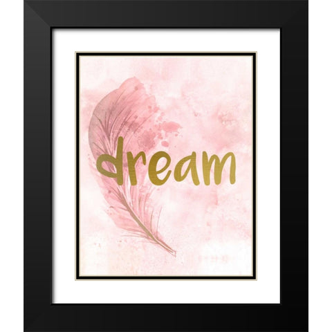 Pink Feathered 4 Black Modern Wood Framed Art Print with Double Matting by Allen, Kimberly