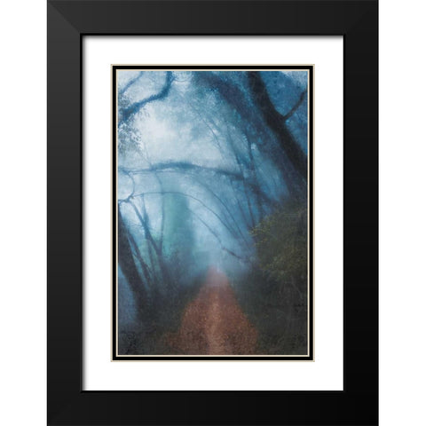 Forest Blues Black Modern Wood Framed Art Print with Double Matting by Allen, Kimberly