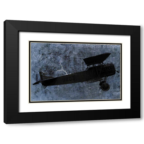 Indigo Plane Black Modern Wood Framed Art Print with Double Matting by Allen, Kimberly