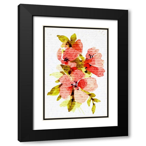Watercolor Floral 2 Black Modern Wood Framed Art Print with Double Matting by Allen, Kimberly