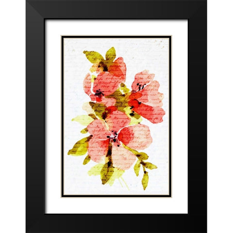Watercolor Floral 2 Black Modern Wood Framed Art Print with Double Matting by Allen, Kimberly