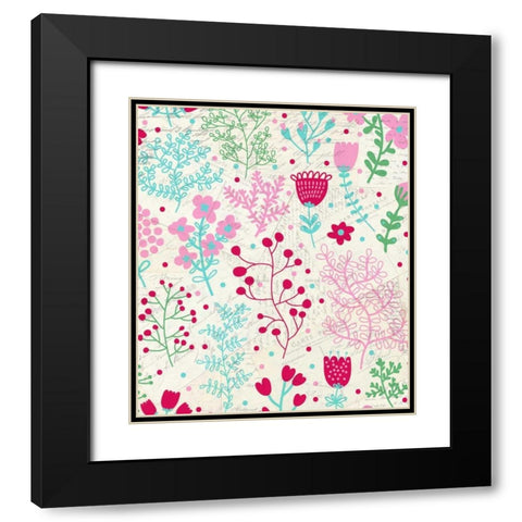 Postcard Pink Black Modern Wood Framed Art Print with Double Matting by Allen, Kimberly