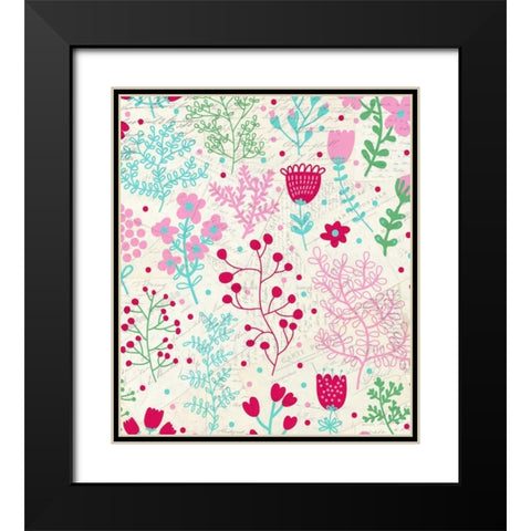 Postcard Pink Black Modern Wood Framed Art Print with Double Matting by Allen, Kimberly