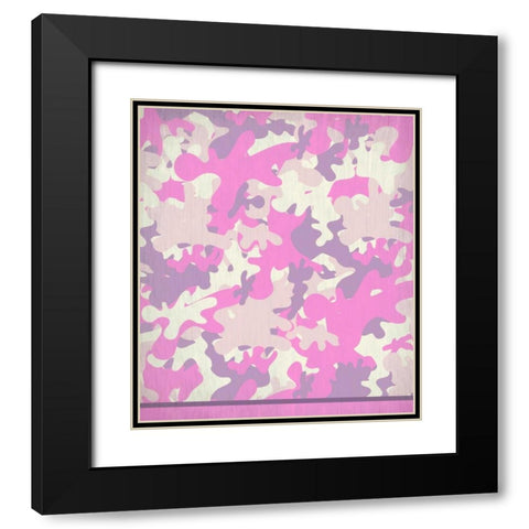 Pink Camo Black Modern Wood Framed Art Print with Double Matting by Allen, Kimberly