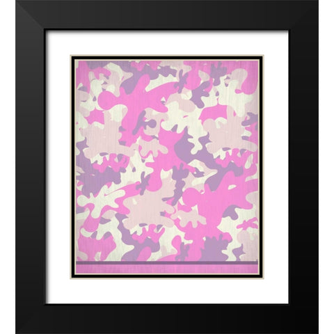 Pink Camo Black Modern Wood Framed Art Print with Double Matting by Allen, Kimberly