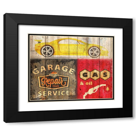 Garage Repair Black Modern Wood Framed Art Print with Double Matting by Kimberly, Allen