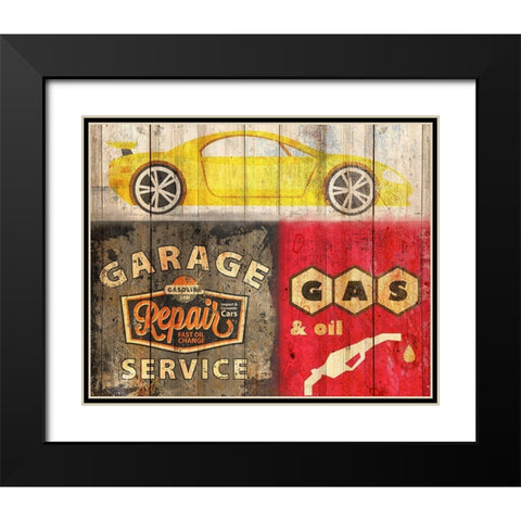 Garage Repair Black Modern Wood Framed Art Print with Double Matting by Kimberly, Allen