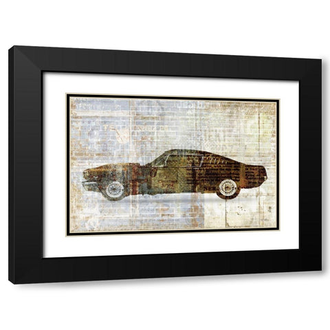 Mustang Black Modern Wood Framed Art Print with Double Matting by Kimberly, Allen