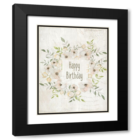 Happy Birthday Soft Black Modern Wood Framed Art Print with Double Matting by Kimberly, Allen