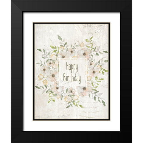 Happy Birthday Soft Black Modern Wood Framed Art Print with Double Matting by Kimberly, Allen