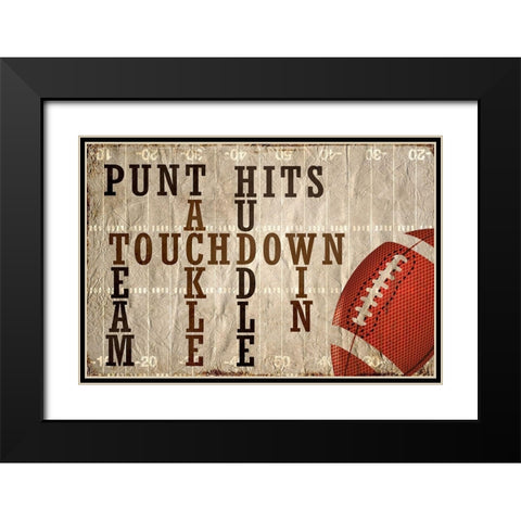 Football Black Modern Wood Framed Art Print with Double Matting by Kimberly, Allen