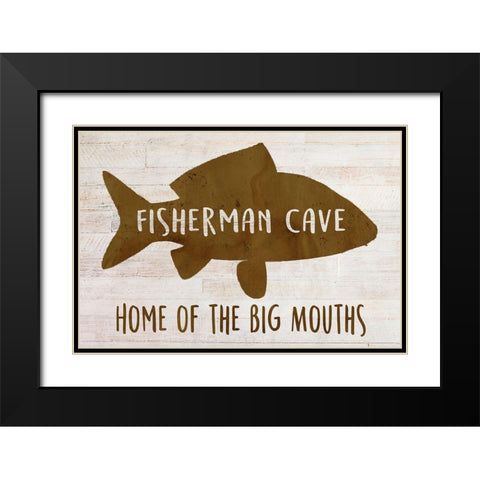 Fisherman Cave Black Modern Wood Framed Art Print with Double Matting by Kimberly, Allen