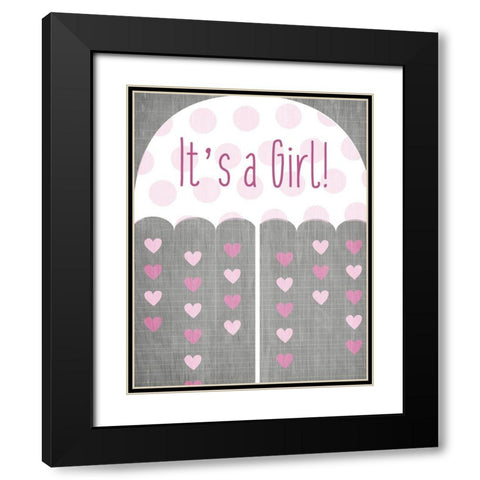 Its a Girl Umbrella Black Modern Wood Framed Art Print with Double Matting by Kimberly, Allen